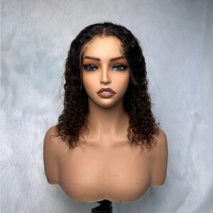 Natural Curly Lace Front Wig - Dark Brown